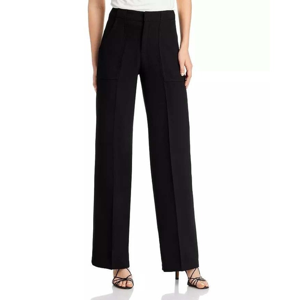 AQUA The New 9-5 Black Wide Leg Pants High Rise Trouser Large Bloomingdale's NWT - Picture 3 of 13